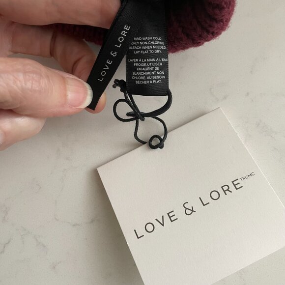 Indigo Love & Lore Outdoor Fleece Lined Knit Mittens Bordeaux Burg Sz OS NWT - Picture 8 of 12